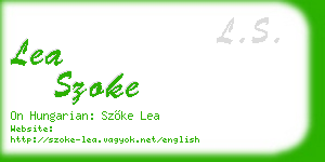 lea szoke business card